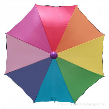 Modny parasol z kreskówek Parasol prosty tęczowy